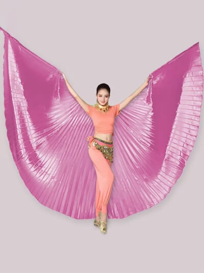 Плиссированные крылья для восточных танцев Isis на рост 150-175см, розовые-2